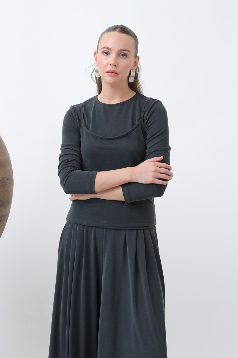 Kadın Atlet Detaylı Bluz -32262BLZ Kadın Atlet Detaylı Bluz -32262BLZ