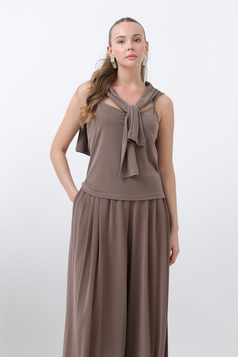 Kadın Atlet Detaylı Bluz -32262BLZ