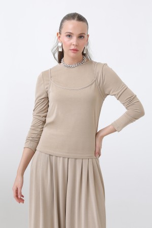 Kadın Atlet Detaylı Bluz -32262BLZ