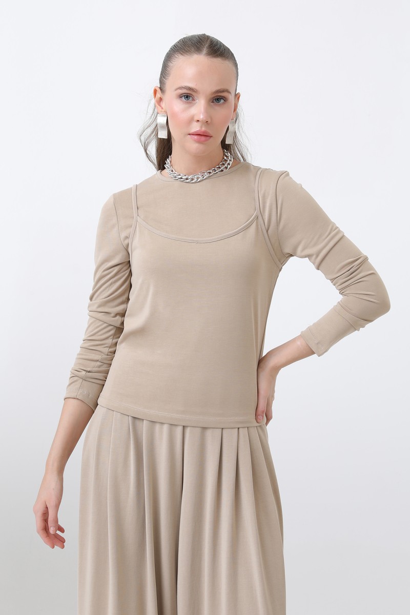 Kadın Atlet Detaylı Bluz -32262BLZ