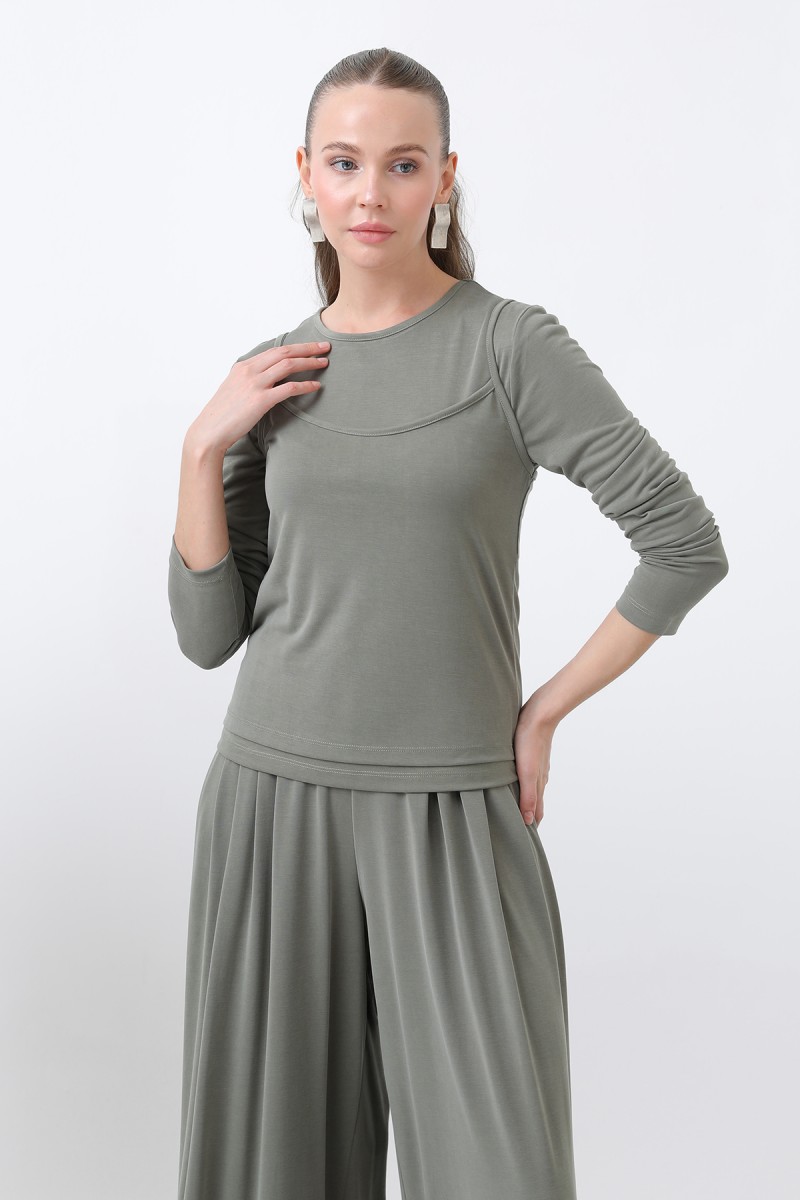 Kadın Atlet Detaylı Bluz -32262BLZ