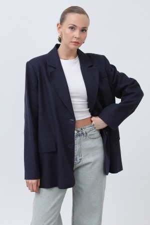 Kadın Keten Blazer Ceket -32303CKT Kadın Keten Blazer Ceket -32303CKT
