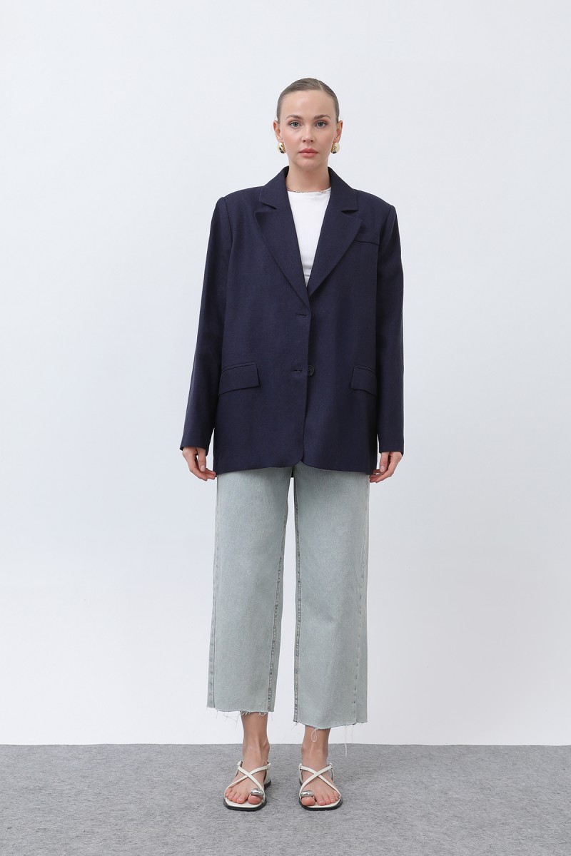 Kadın Keten Blazer Ceket -32303CKT Kadın Keten Blazer Ceket -32303CKT
