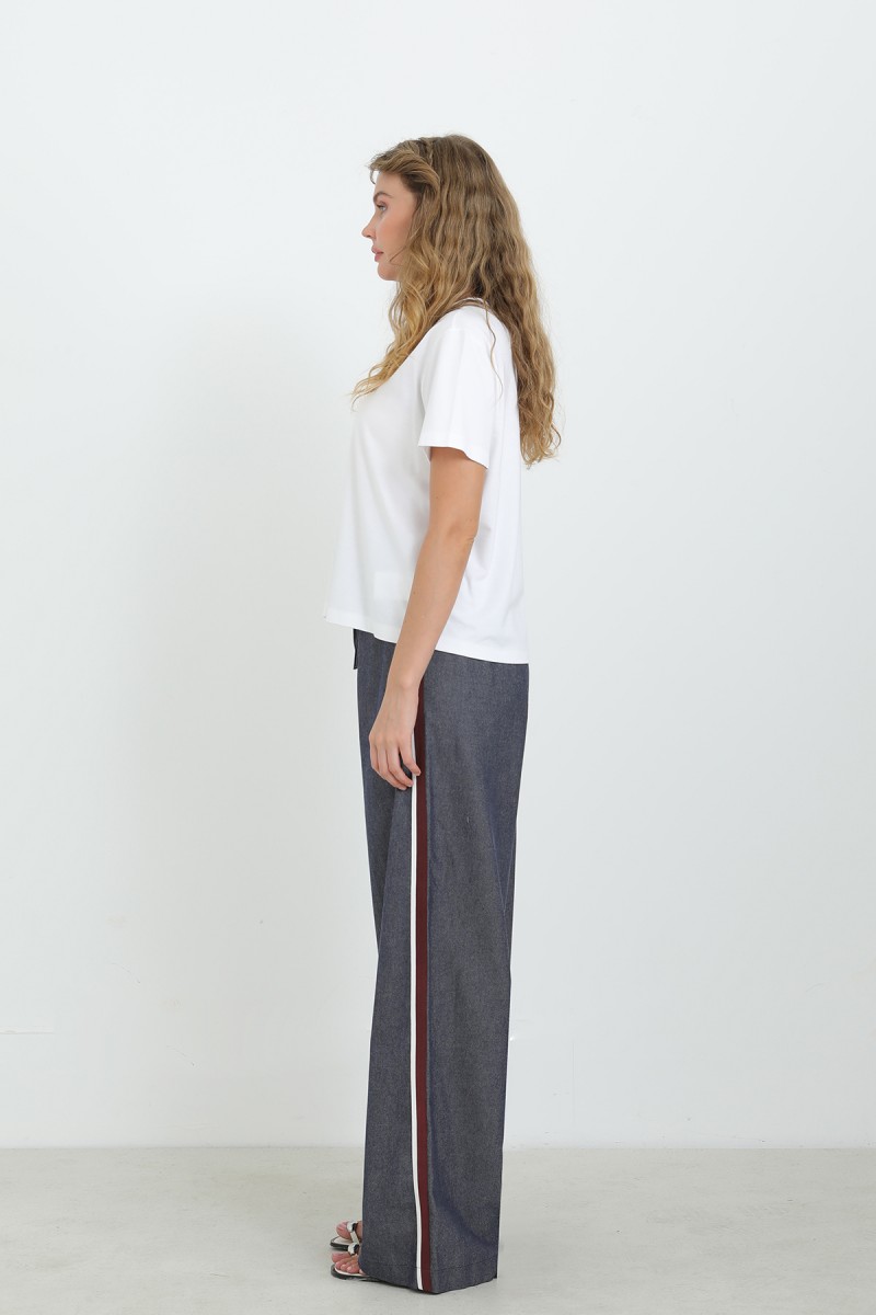 Women's Denim Side Stripe Detail Trousers - 32317PNT Women's Denim Side Stripe Detail Trousers - 32317PNT