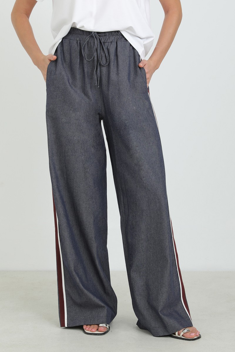 Women's Denim Side Stripe Detail Trousers - 32317PNT Women's Denim Side Stripe Detail Trousers - 32317PNT