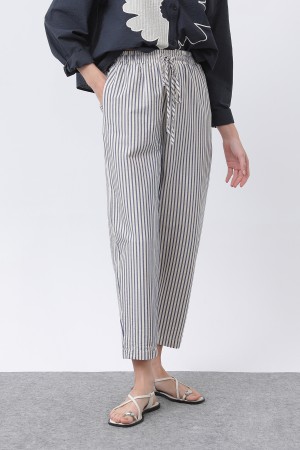 Kadın Çizgili Havuç Form Pantolon -32344PNT