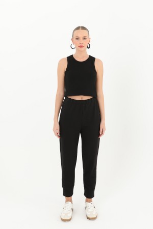 بنطال رياضي نسائي بتفاصيل مضلعة - 30189PNT بنطال رياضي نسائي بتفاصيل مضلعة - 30189PNT
