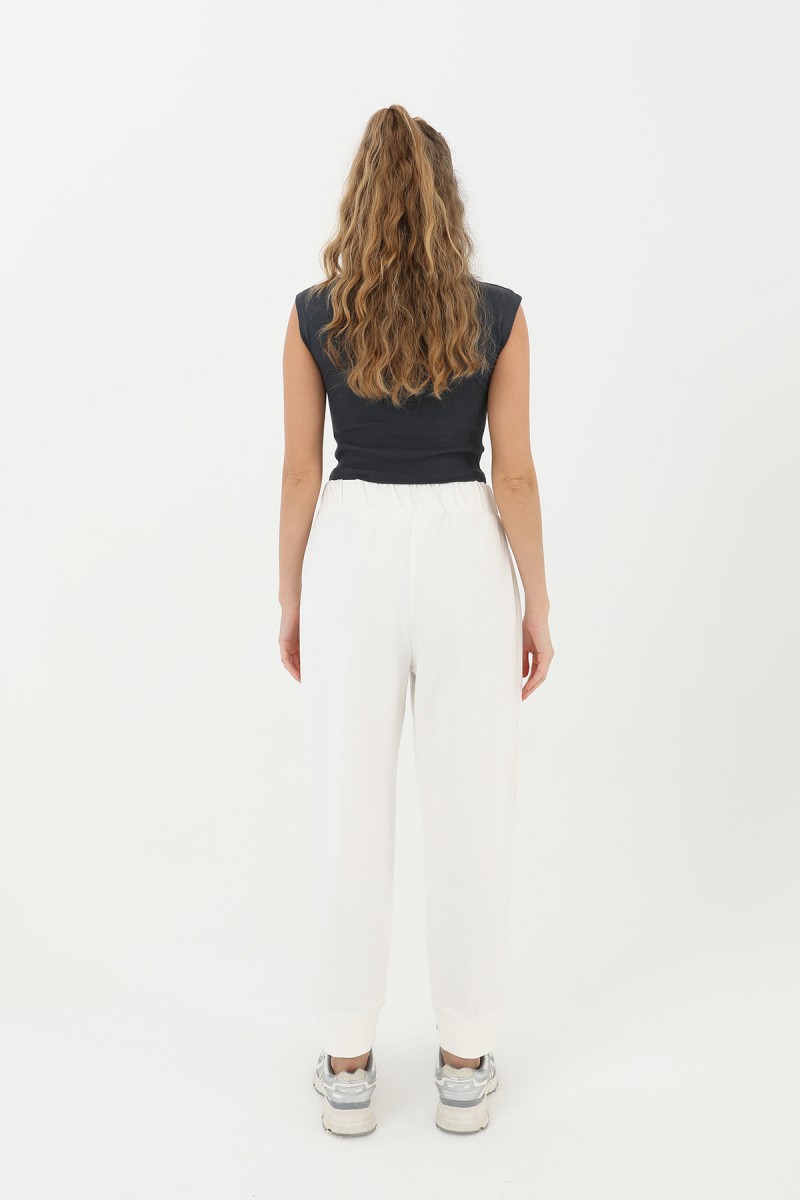 Women's Rib Detailed Sweatpants - 30189PNT Women's Rib Detailed Sweatpants - 30189PNT