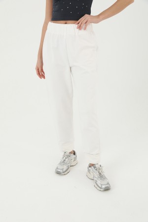 Women's Rib Detailed Sweatpants - 30189PNT Women's Rib Detailed Sweatpants - 30189PNT