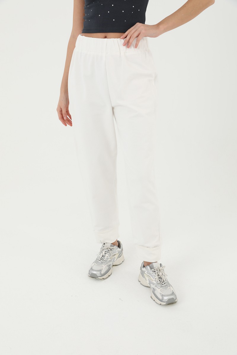 Women's Rib Detailed Sweatpants - 30189PNT Women's Rib Detailed Sweatpants - 30189PNT