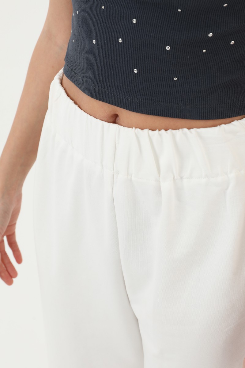 Women's Rib Detailed Sweatpants - 30189PNT Women's Rib Detailed Sweatpants - 30189PNT