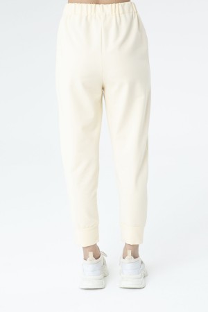Women's Rib Detailed Sweatpants - 30189PNT Women's Rib Detailed Sweatpants - 30189PNT