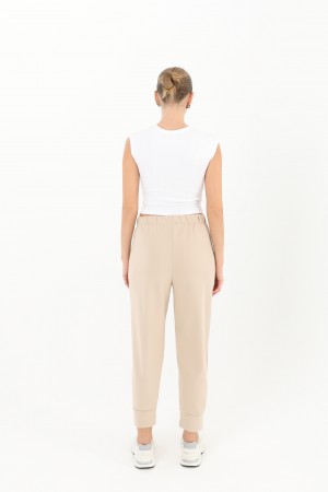 Women's Rib Detailed Sweatpants - 30189PNT Women's Rib Detailed Sweatpants - 30189PNT