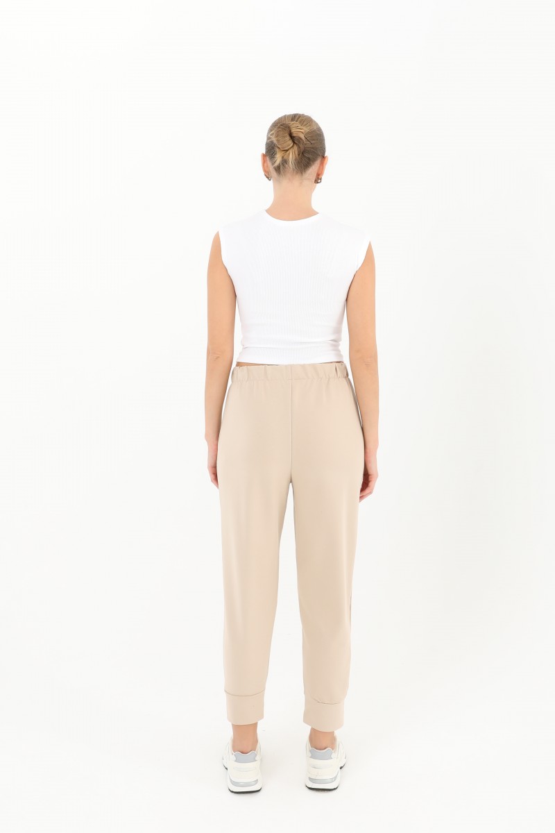 Women's Rib Detailed Sweatpants - 30189PNT Women's Rib Detailed Sweatpants - 30189PNT