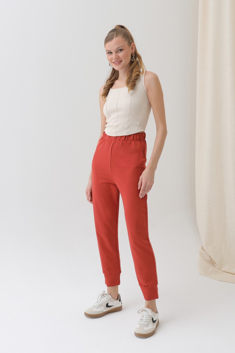 Women's Rib Detailed Sweatpants - 30189PNT Women's Rib Detailed Sweatpants - 30189PNT