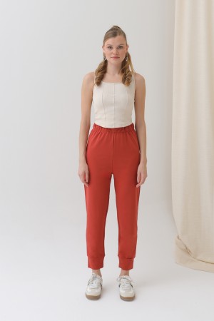 Women's Rib Detailed Sweatpants - 30189PNT Women's Rib Detailed Sweatpants - 30189PNT