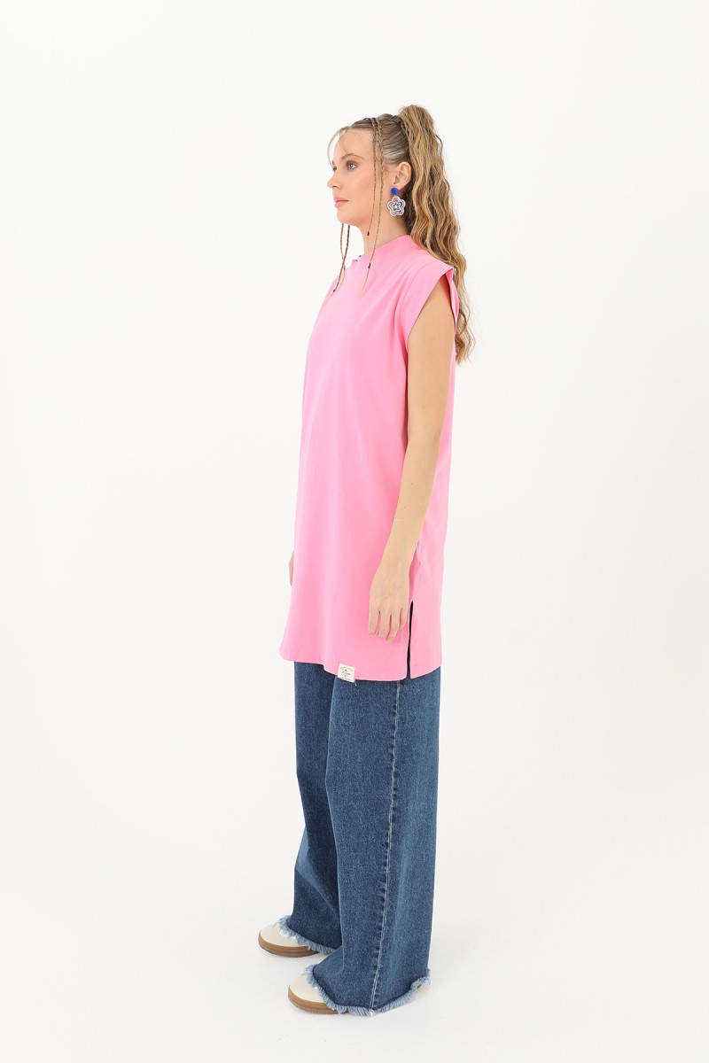 Kadın Basic Kolsuz T-shirt - 30725TUN Kadın Basic Kolsuz T-shirt - 30725TUN