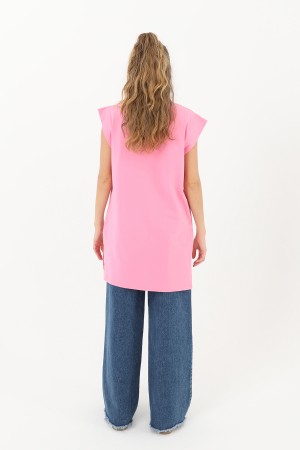 Kadın Basic Kolsuz T-shirt - 30725TUN Kadın Basic Kolsuz T-shirt - 30725TUN