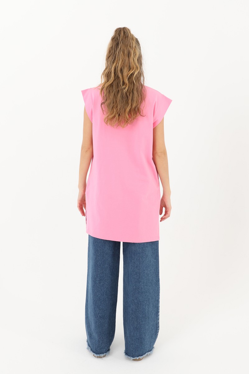 Kadın Basic Kolsuz T-shirt - 30725TUN Kadın Basic Kolsuz T-shirt - 30725TUN