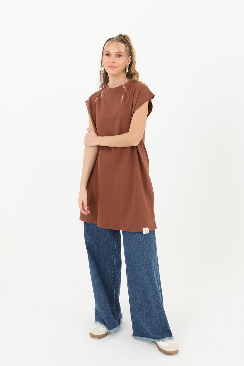 Kadın Basic Kolsuz T-shirt - 30725TUN Kadın Basic Kolsuz T-shirt - 30725TUN