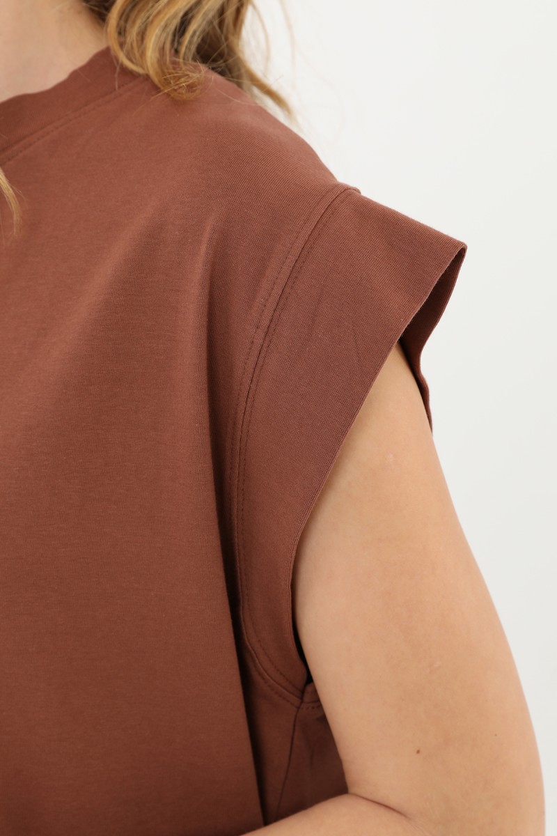 Kadın Basic Kolsuz T-shirt - 30725TUN Kadın Basic Kolsuz T-shirt - 30725TUN