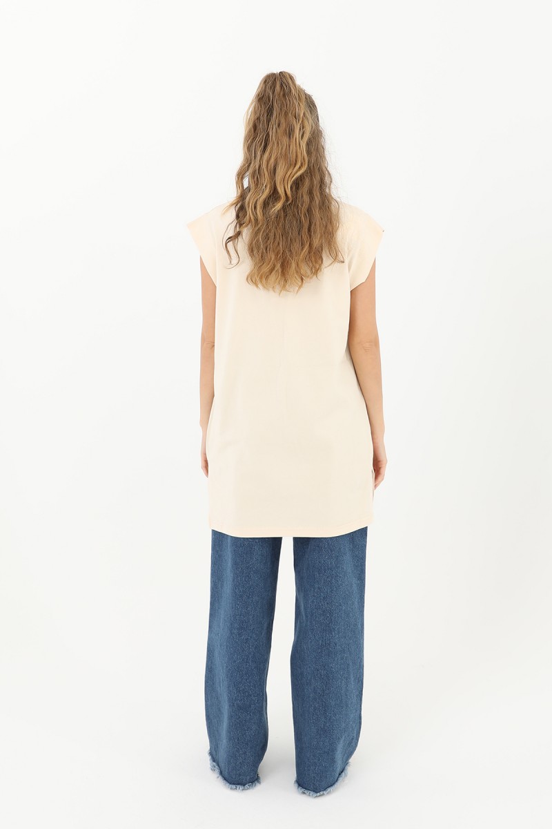 Kadın Basic Kolsuz T-shirt - 30725TUN Kadın Basic Kolsuz T-shirt - 30725TUN