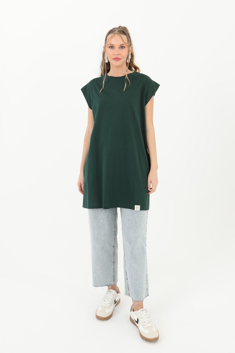 Kadın Basic Kolsuz T-shirt - 30725TUN Kadın Basic Kolsuz T-shirt - 30725TUN