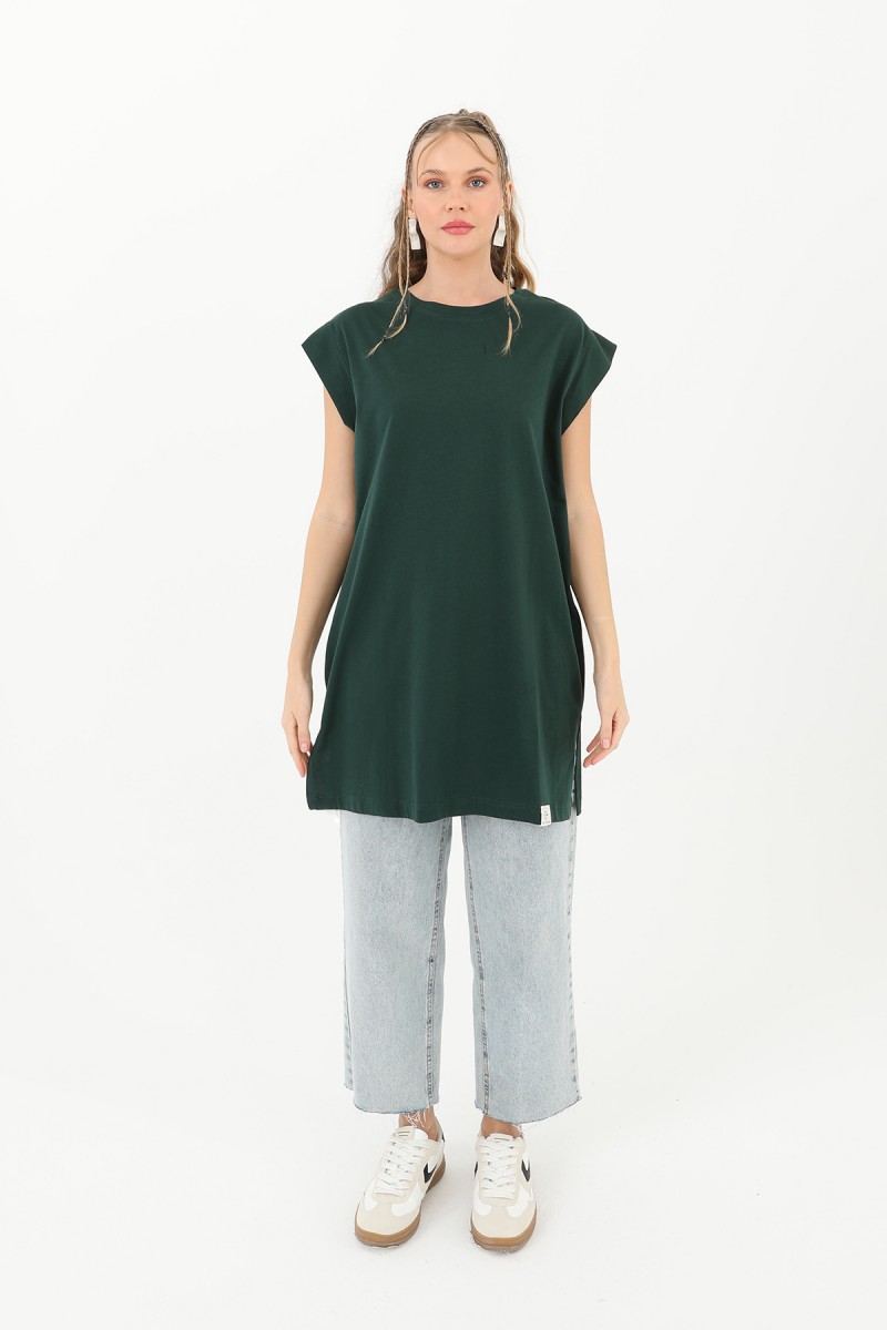 Kadın Basic Kolsuz T-shirt - 30725TUN Kadın Basic Kolsuz T-shirt - 30725TUN