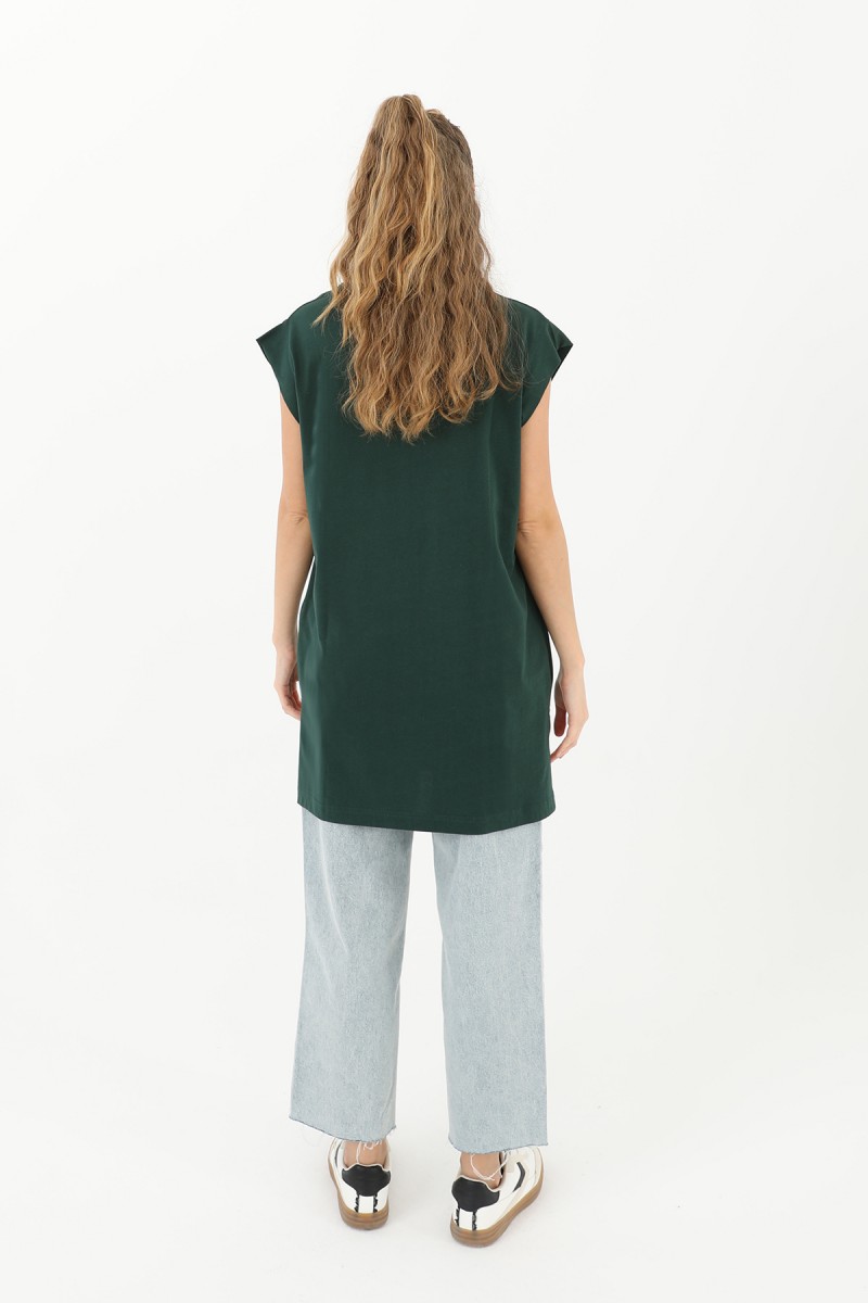 Kadın Basic Kolsuz T-shirt - 30725TUN Kadın Basic Kolsuz T-shirt - 30725TUN
