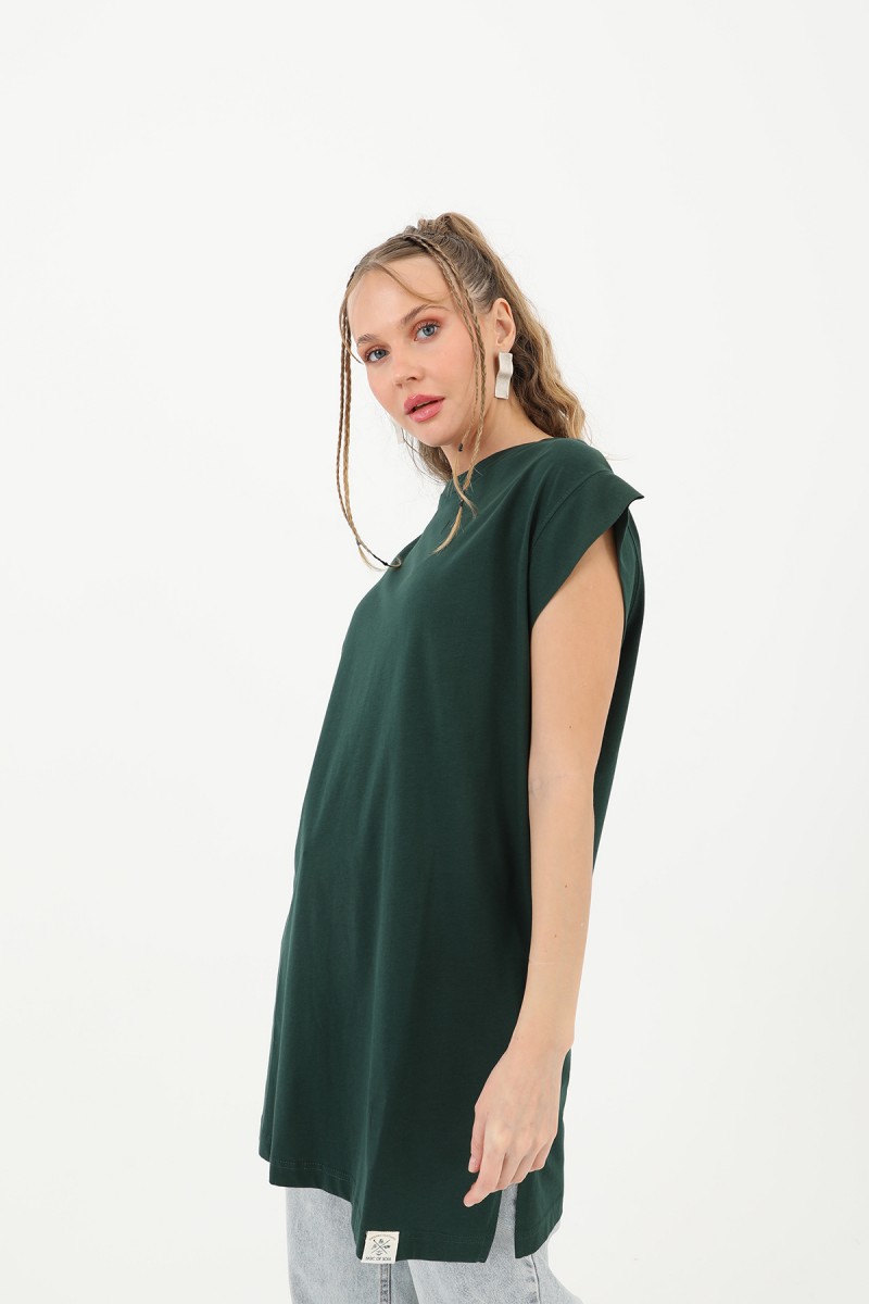 Kadın Basic Kolsuz T-shirt - 30725TUN Kadın Basic Kolsuz T-shirt - 30725TUN