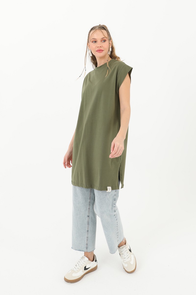 Kadın Basic Kolsuz T-shirt - 30725TUN Kadın Basic Kolsuz T-shirt - 30725TUN