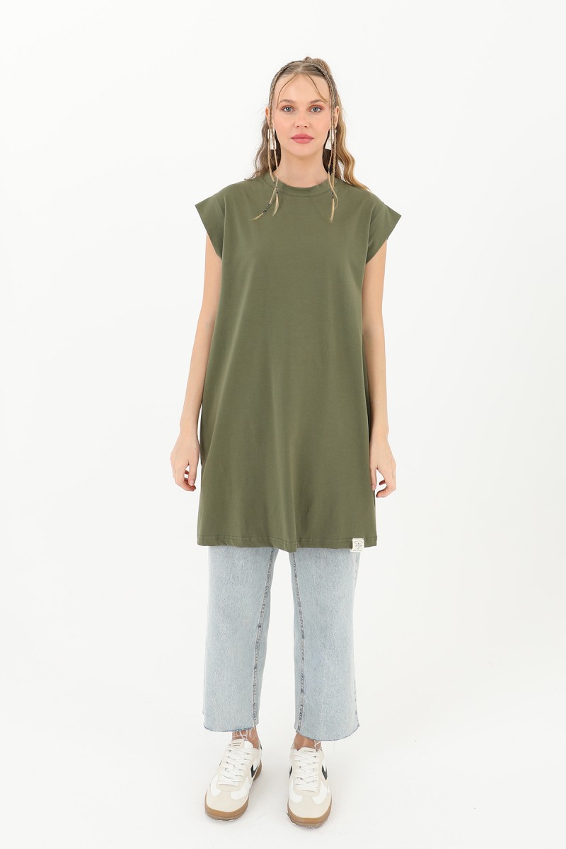 Kadın Basic Kolsuz T-shirt - 30725TUN Kadın Basic Kolsuz T-shirt - 30725TUN