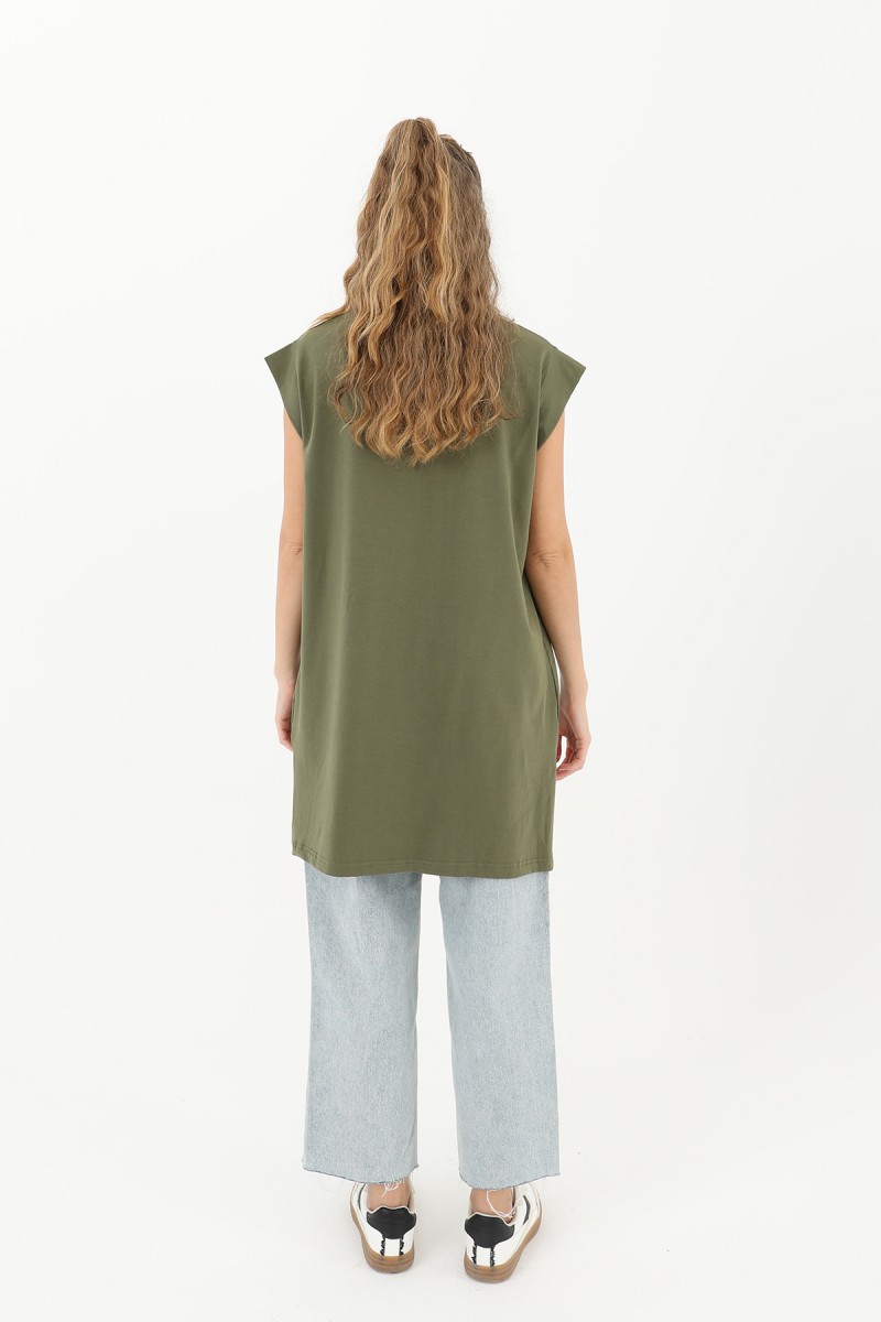 Kadın Basic Kolsuz T-shirt - 30725TUN Kadın Basic Kolsuz T-shirt - 30725TUN