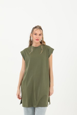 Kadın Basic Kolsuz T-shirt - 30725TUN Kadın Basic Kolsuz T-shirt - 30725TUN
