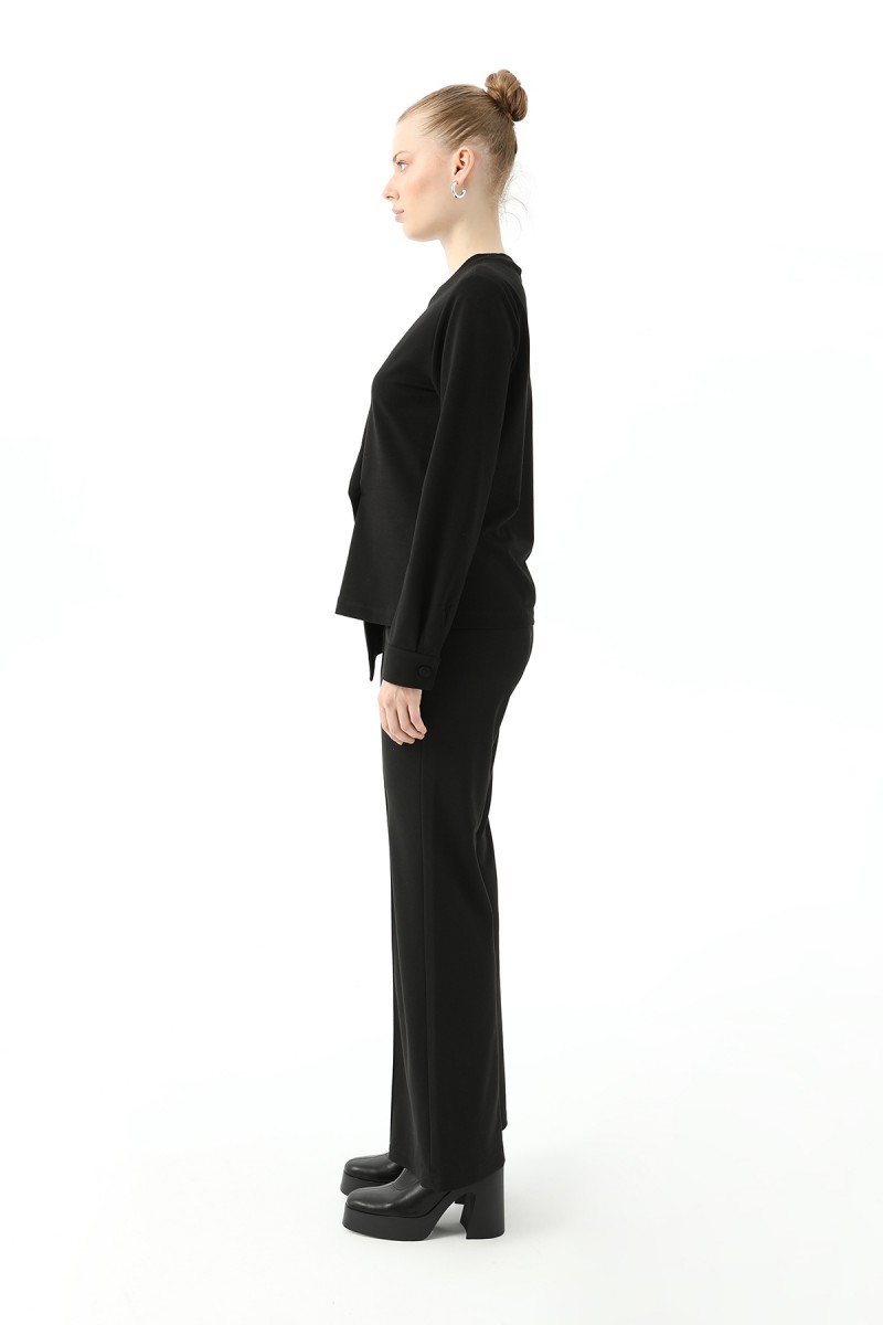 Kadın Ceket Detaylı Sweatshirt - 31441SWT